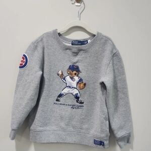 LIMITED EDITION MLB CUBS Polo Ralph Lauren Kids Sweatshirt with Polo Bear-  6Y